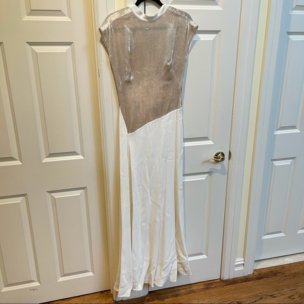 3.1 Phillip Lim Velvet Panels Maxi Dress In White - Picture 3 of 13